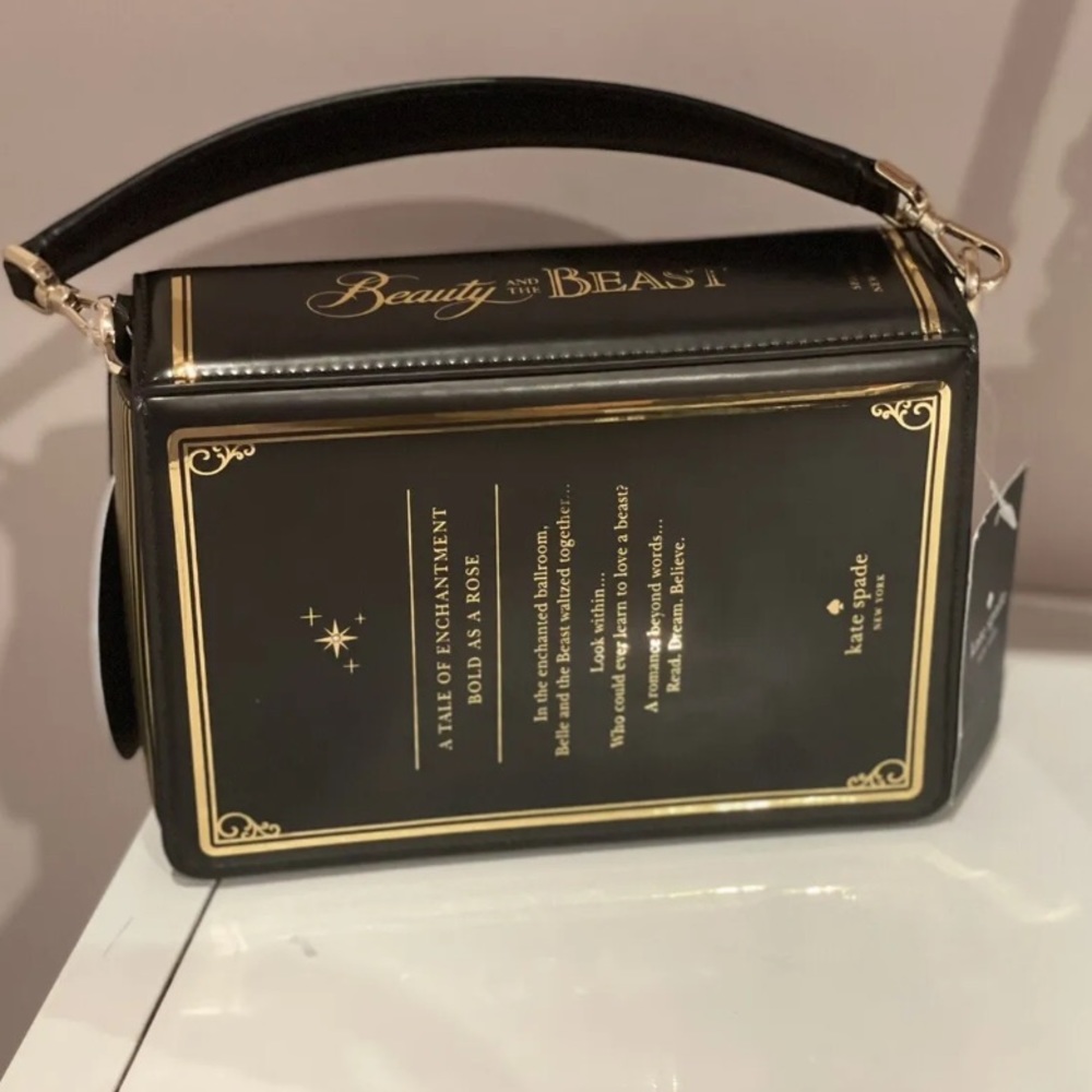 NWT Kate Spade X Disney Beauty and the Beast 3d Book Crossbody￼black - Picture 10 of 14